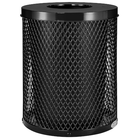 Global Industrial Round Outdoor Can, Black, Steel, 23-1/2 in 261924BK